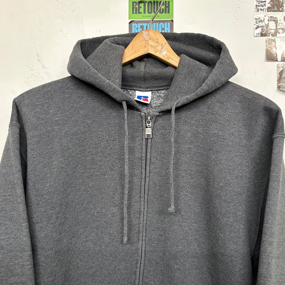 90‘s 러셀 후드집업 ’차콜‘ 상품이미지2