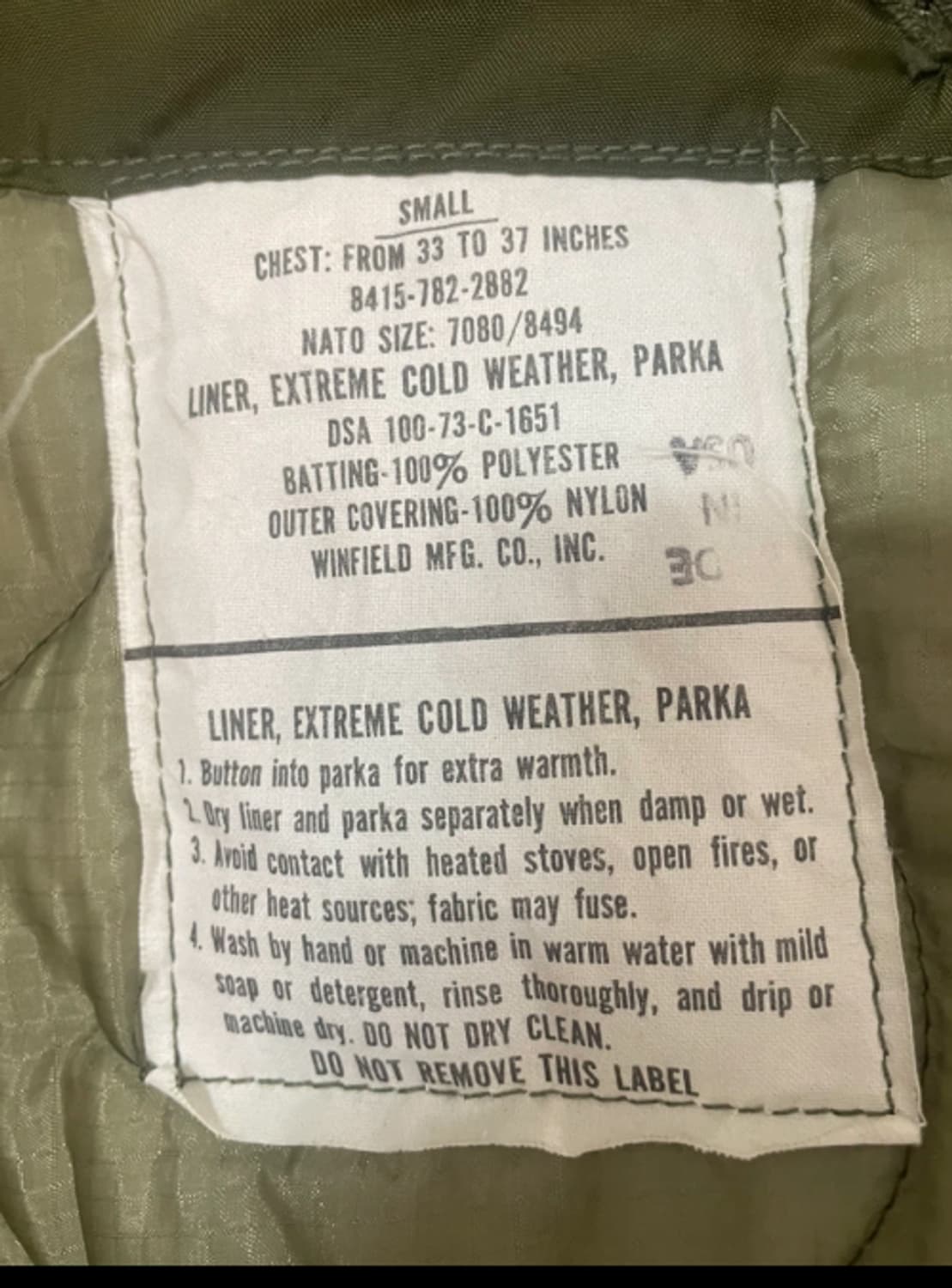 M65 피쉬테일 카본힐, 윈필드 야상 S(100-105) 상품이미지8