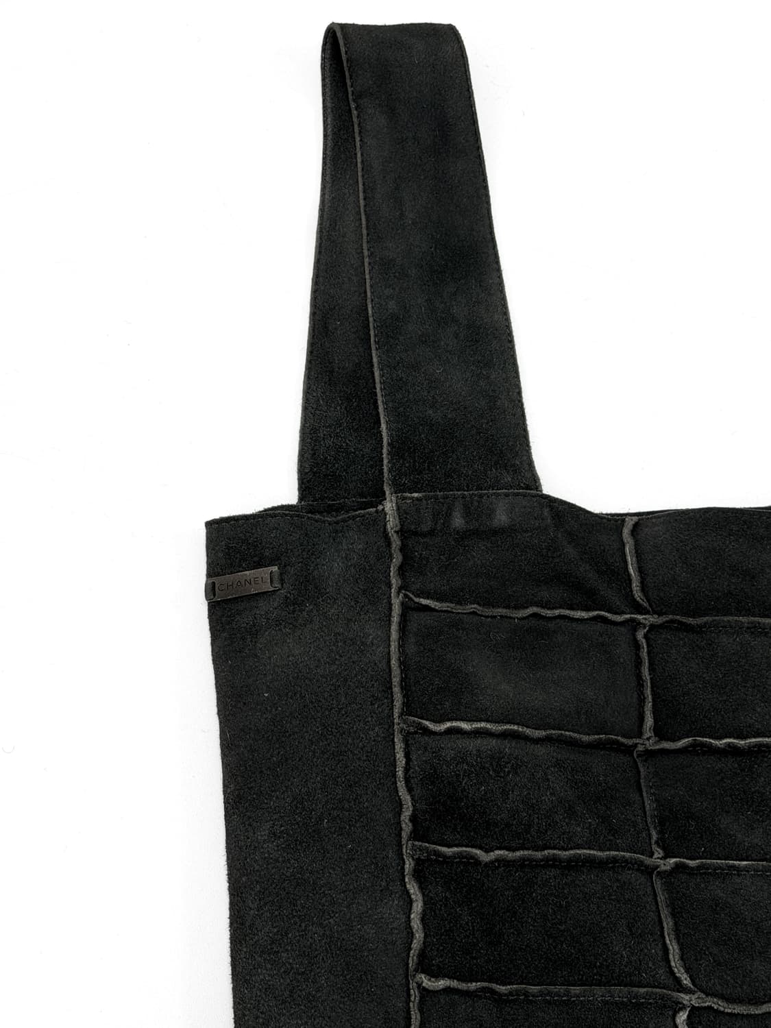 샤넬 스웨이드 로우 엣지 패치워크 토트백 상품이미지3