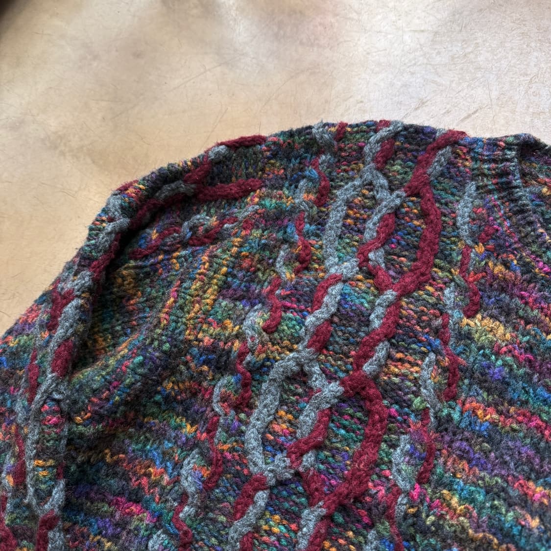 90S 맨즈 비기 BY 타케오 키쿠치 울혼방 믹스 컬러 스웨터 상품이미지3