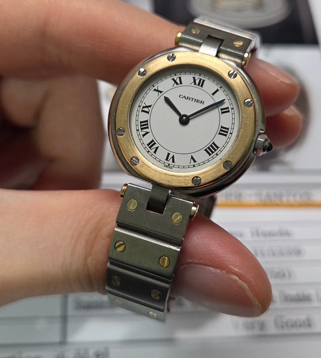 까르띠에 산토스 화이트로만 18k콤비 쿼츠 여성용 브레이슬릿 ver. ( 상품이미지4