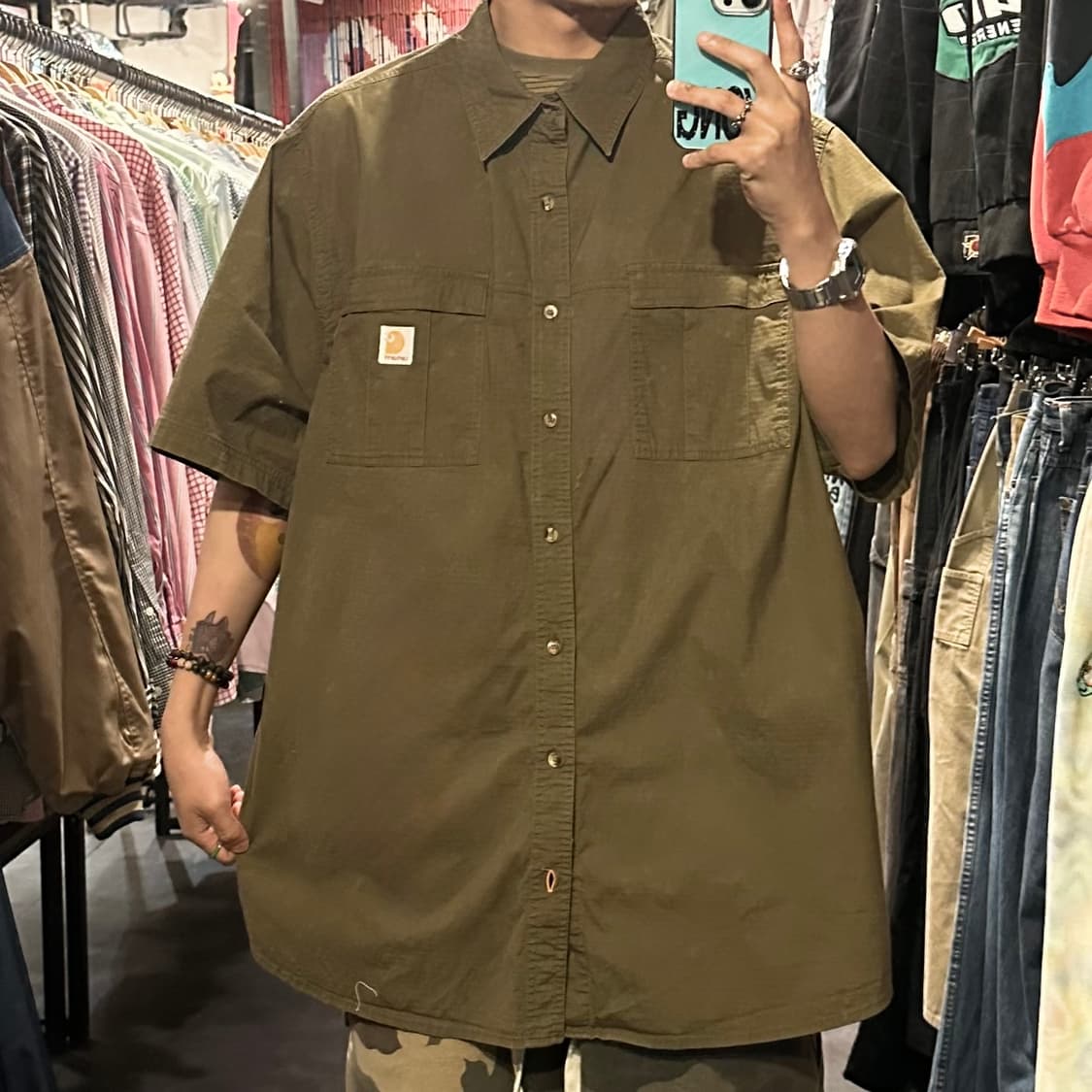 [IM] Carhartt 칼하트 반팔 셔츠 카키 상품이미지5