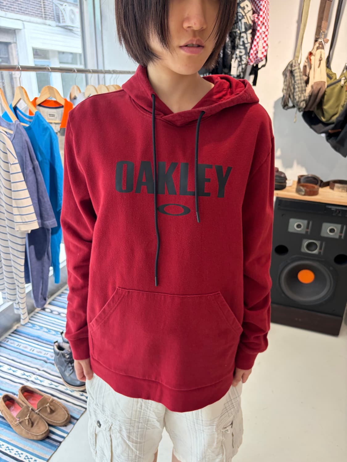 Oakley 버건디 로고 후드티 상품이미지1