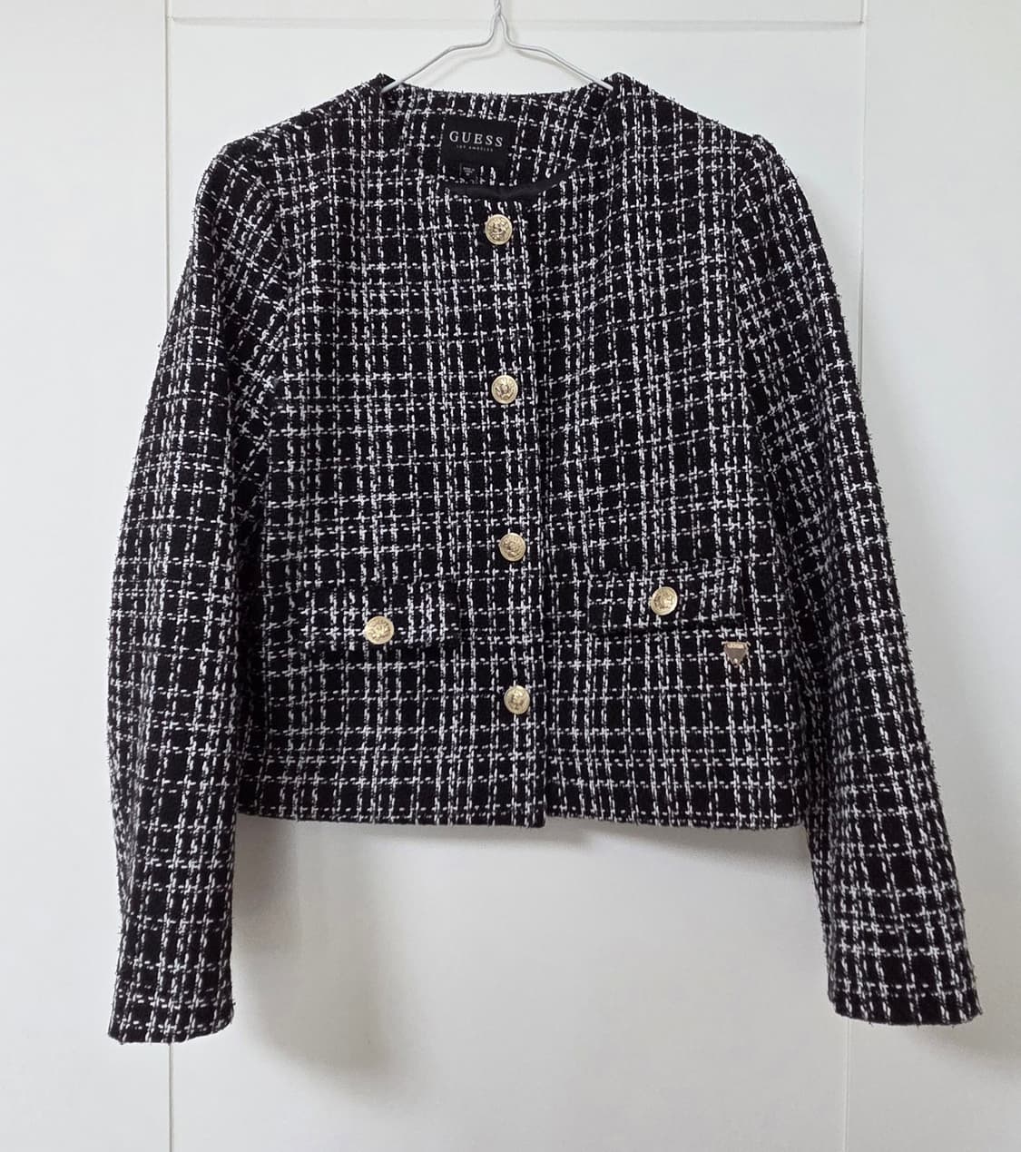 게스 블랙화이트 트위드 자켓 상품이미지1