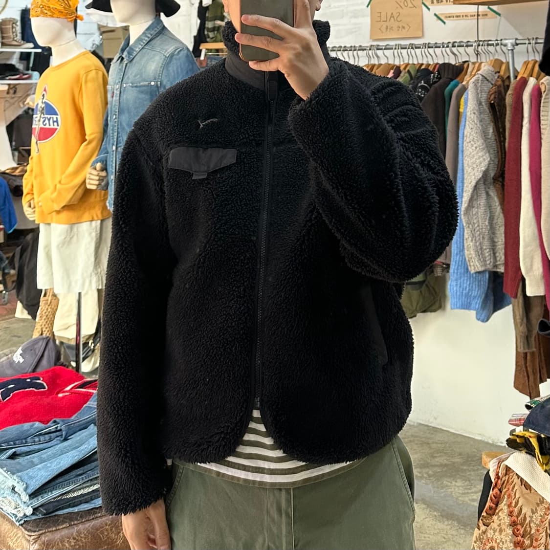 (착용컷) PUMA 양털 플리스 자켓 (남성용 100) 상품이미지3