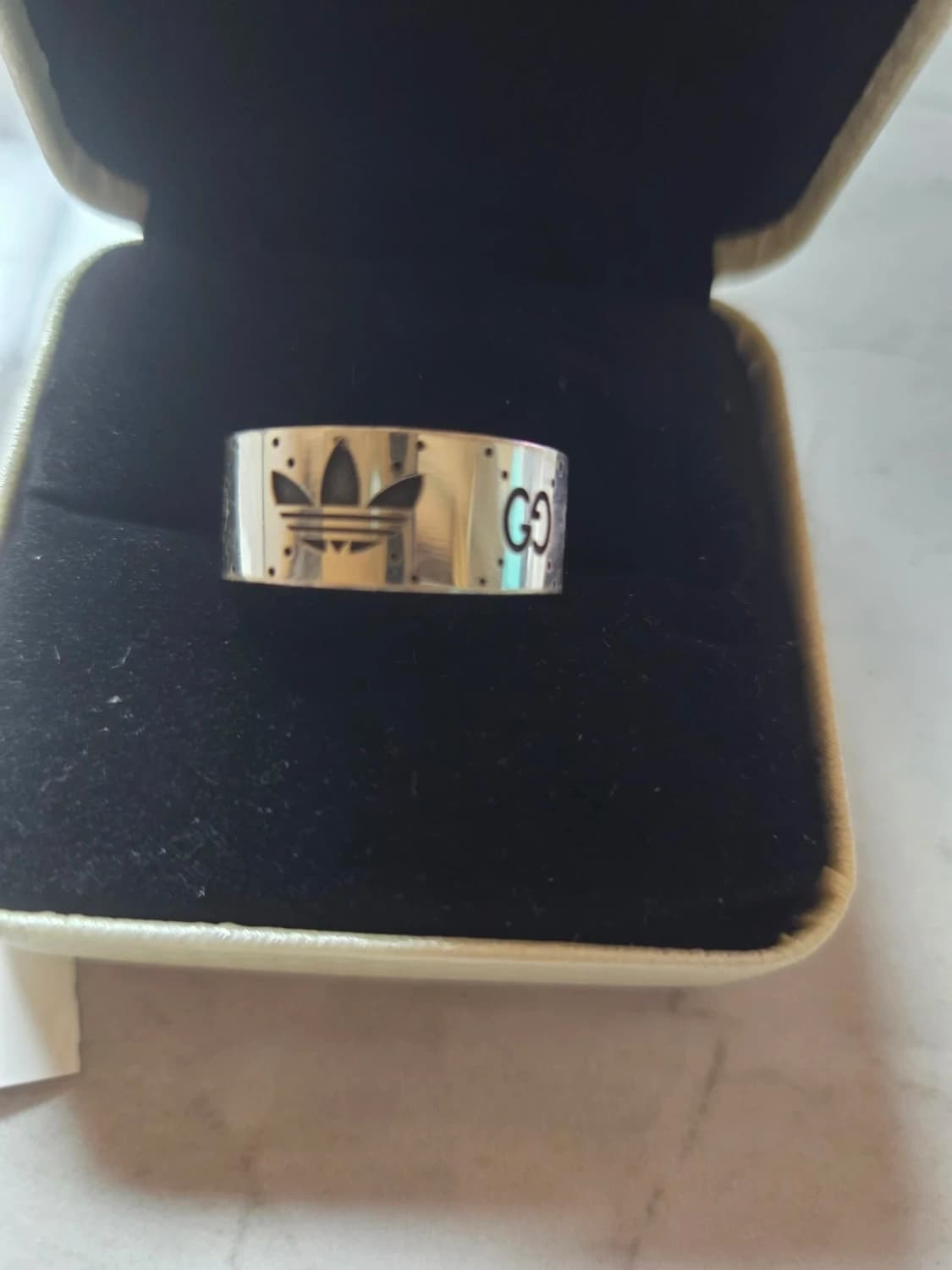 (정품) 구찌 아디다스 콜라보 실버 반지 상품이미지1