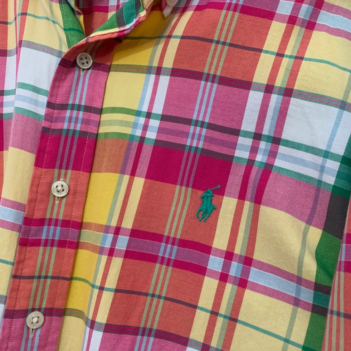 L 폴로랄프로렌 클래식핏 핑크 마드라스 체크 셔츠 상품이미지3