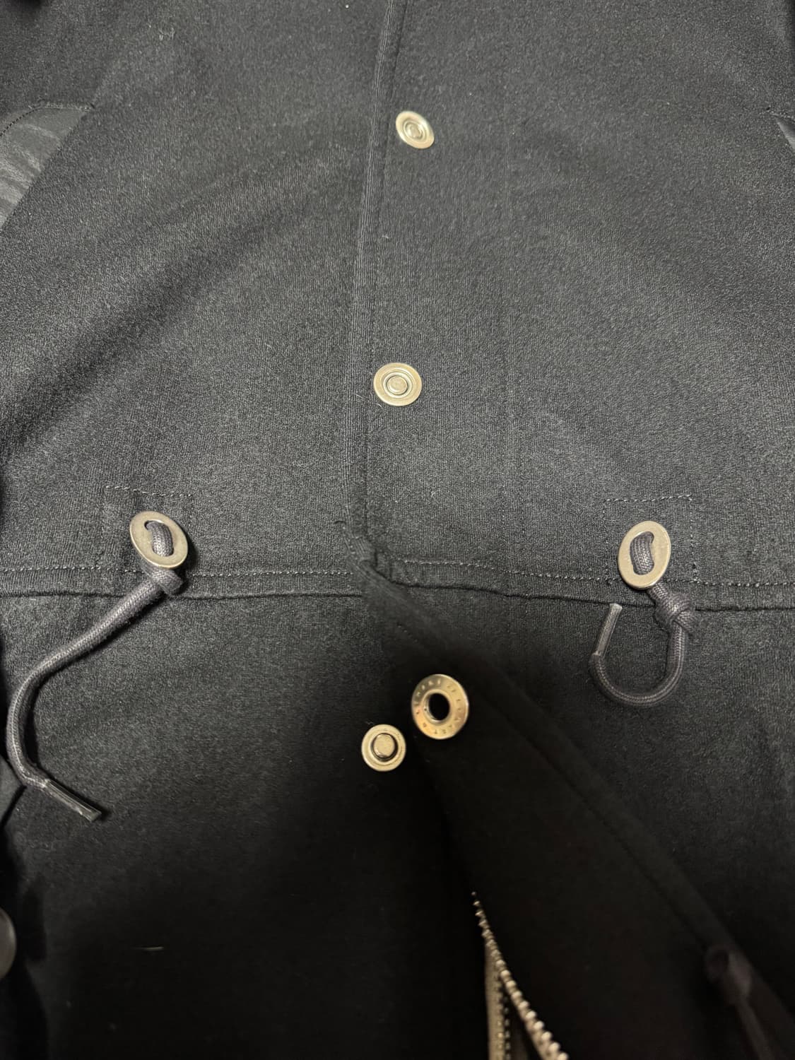 POLIQUANT 블랙 후드 롱 코트 상품이미지2