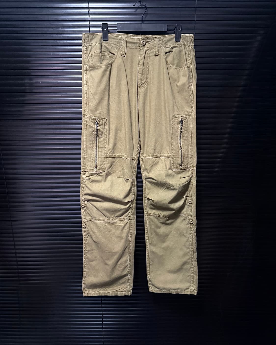 일본 워크 아미 밀리터리 멀티 포켓 베이지 빈티지 파라슈트 카고 와이드  상품이미지2