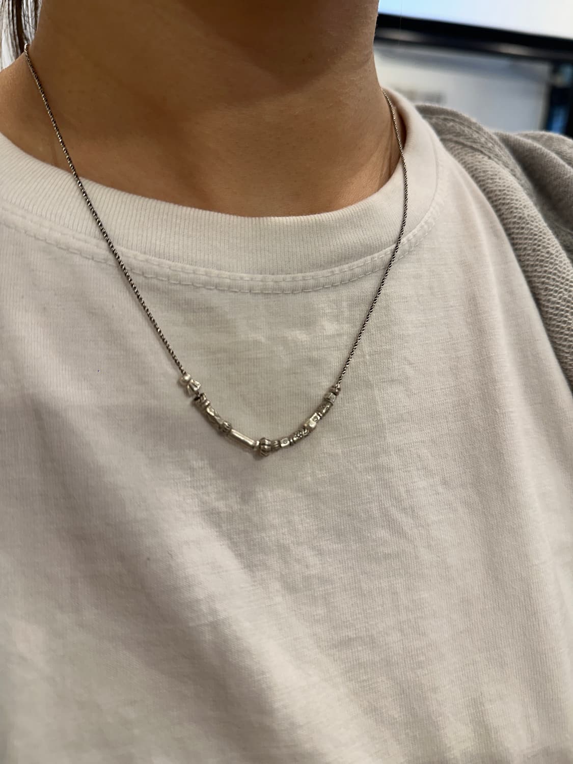 Musta karensilver mix Necklace 상품이미지5