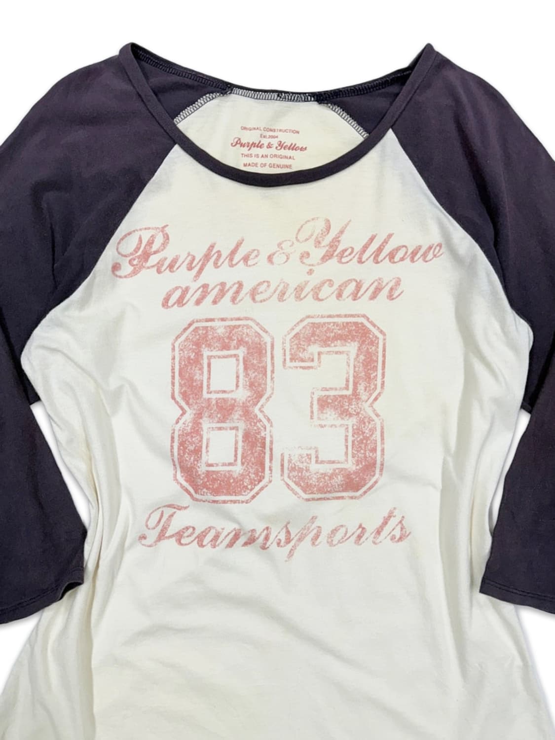  빈티지 보라 나그랑 프린팅 7부 긴팔티 상품이미지3