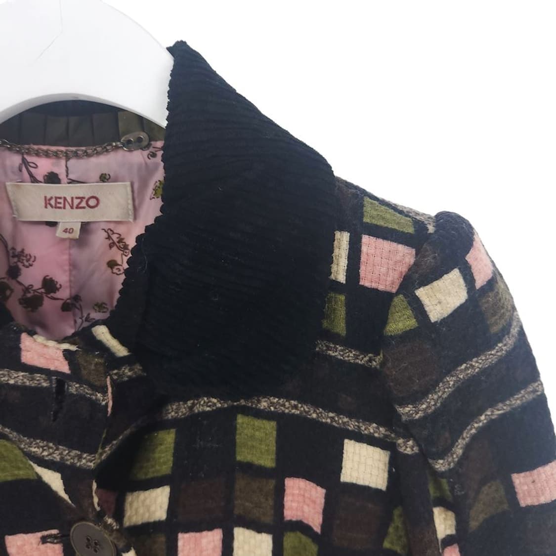 [여40]겐조 블랙 프릴 체크 자켓[Y61-239] 상품이미지4