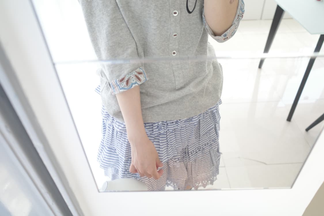 Paisley lining Henley neck top 상품이미지4