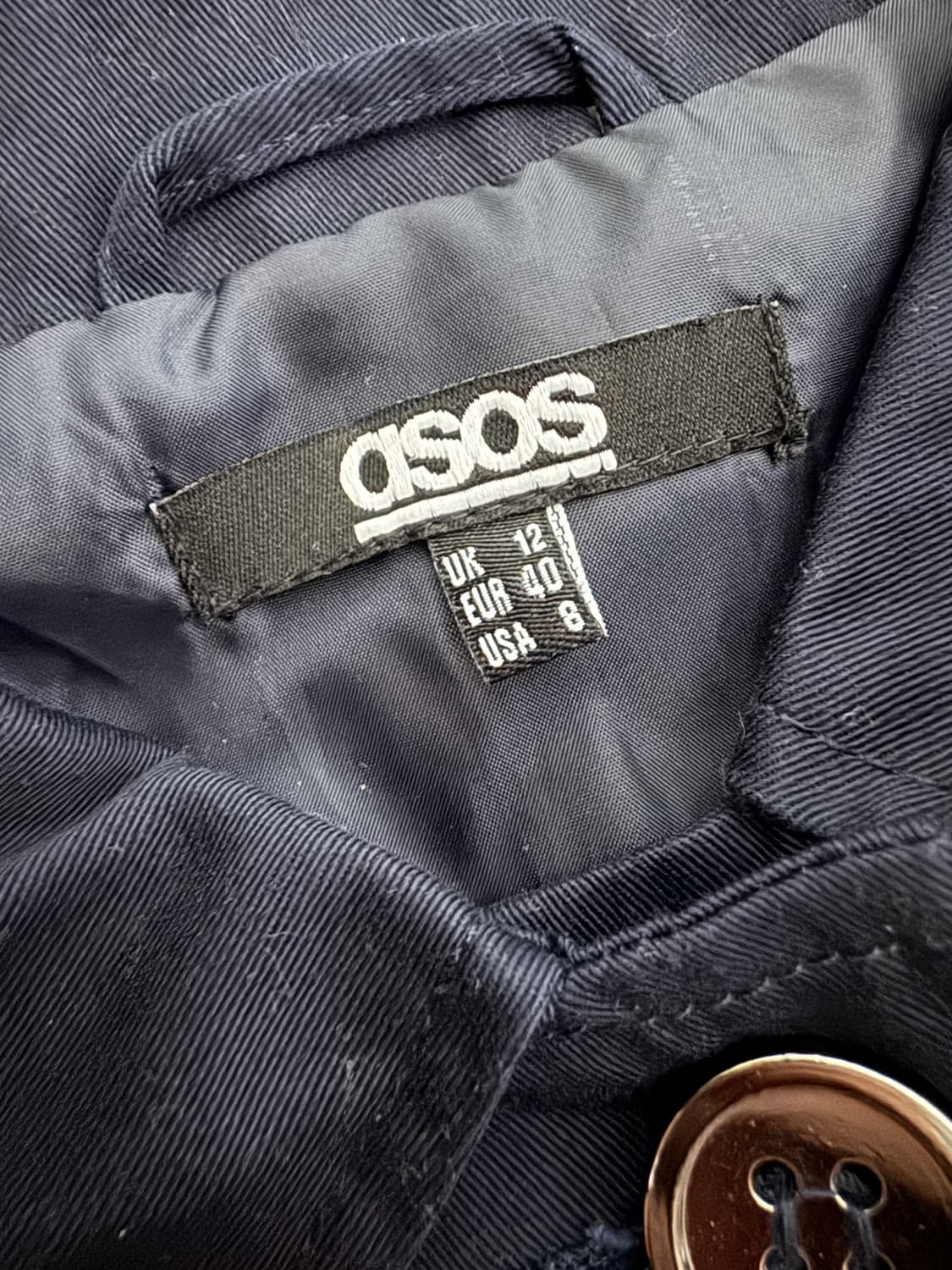 여성 아소스 asos 빈티지 트렌치코트 네이비 xs 상품이미지4