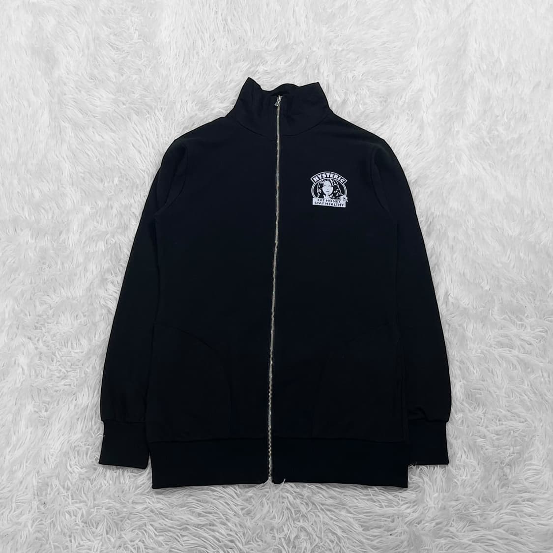 히스테릭글래머 빅 프린팅 스웻 집업 자켓 블랙 상품이미지3