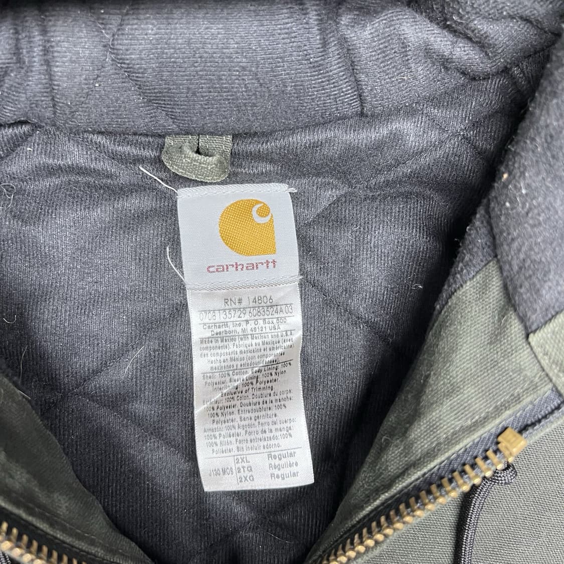 칼하트 J130 액티브 후드 자켓 모스그린 상품이미지2