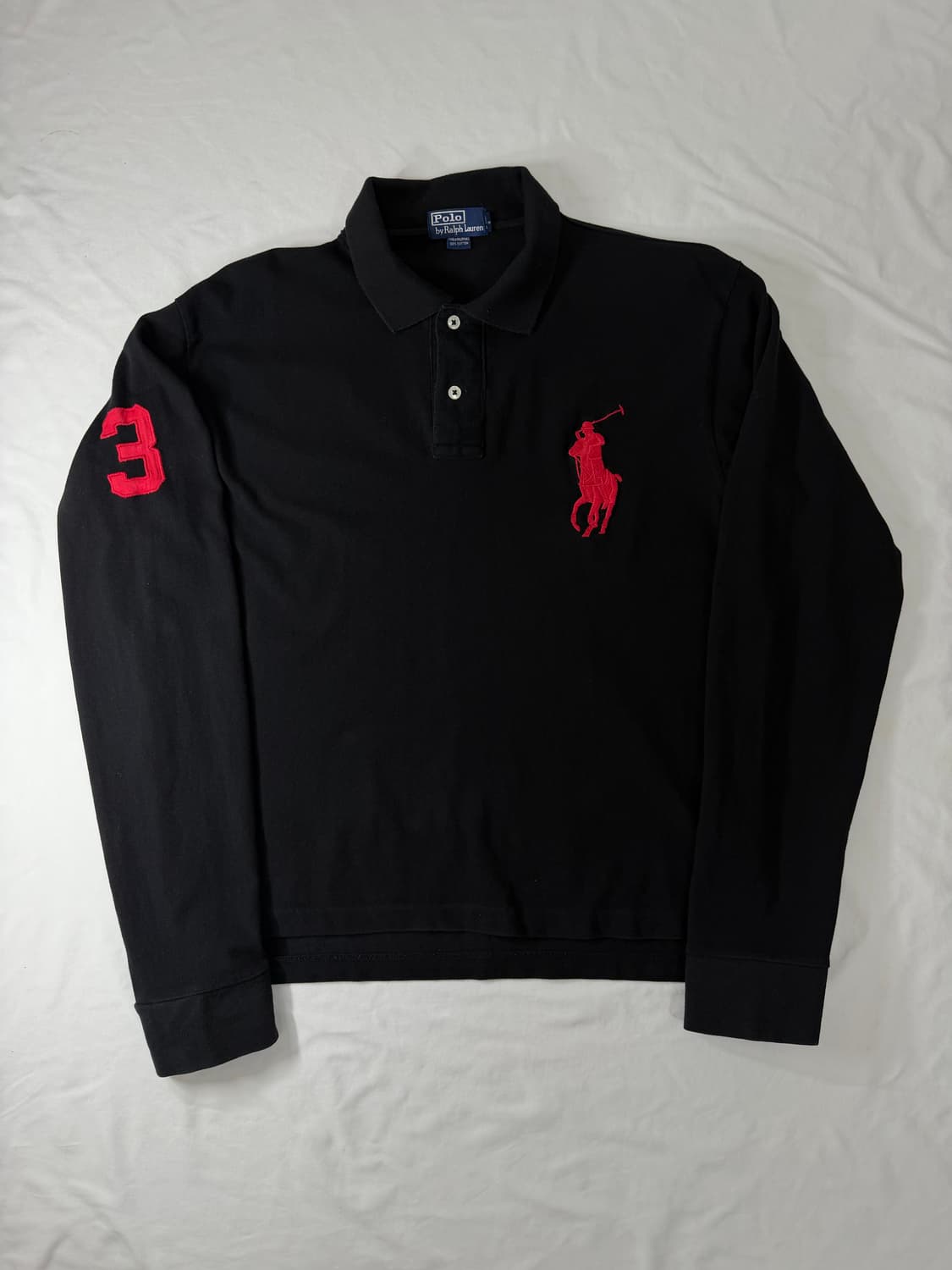 (95-100) 폴로 랄프로렌 빅포니 카라티 긴팔 롱슬리브 검빨  상품이미지1