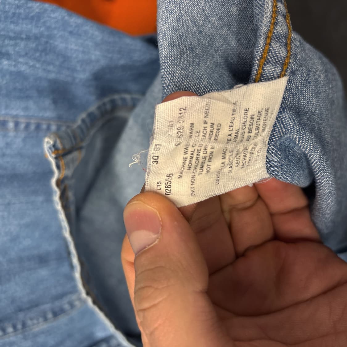 90s 리바이스 워크클로젯 브론즈버튼 투포켓 워싱 데님셔츠N323 상품이미지10