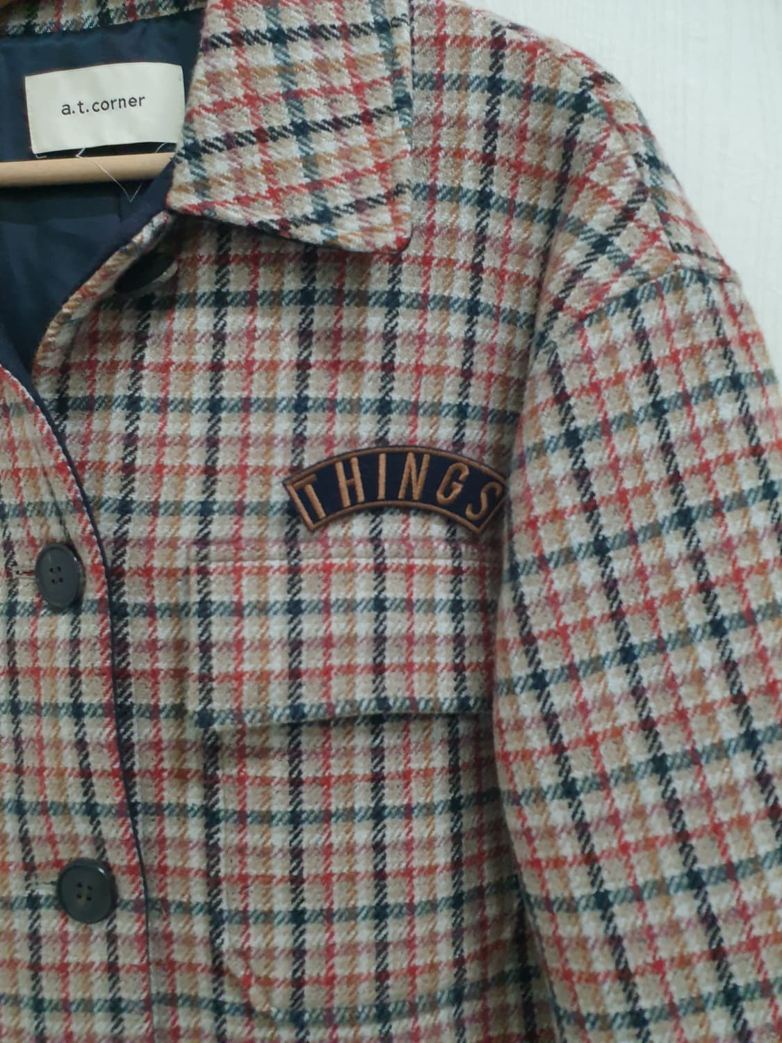 a.t.corner 체크 셔츠형 자켓 66사이즈 상품이미지3