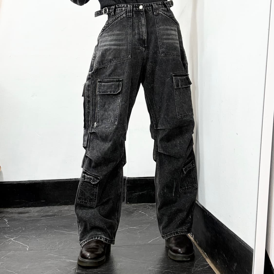 웨이비니스 X 노운 파라슈트 데님 카고 팬츠 상품이미지2