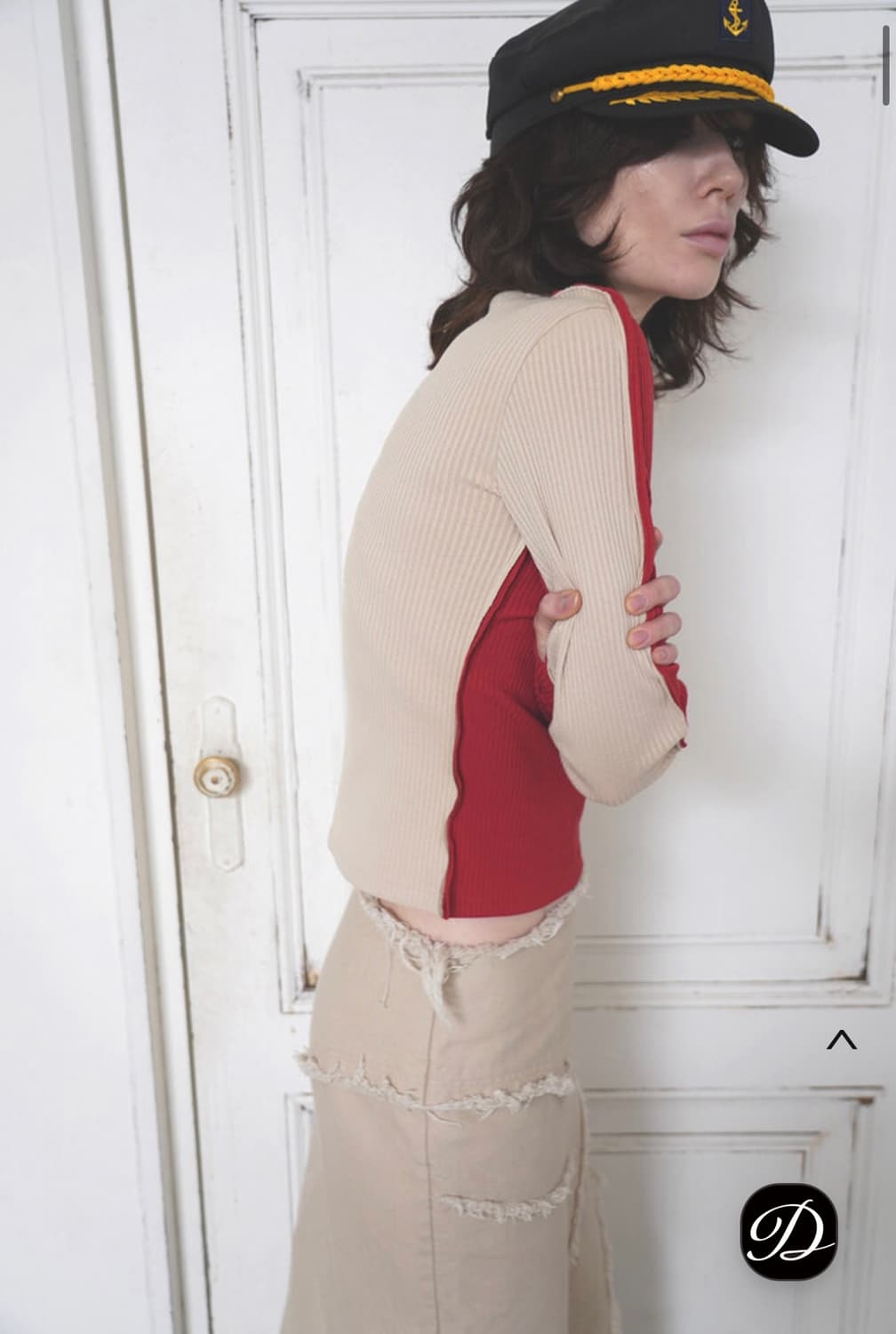 데어드 하프앤하프 롱슬리브 레드 상품이미지1