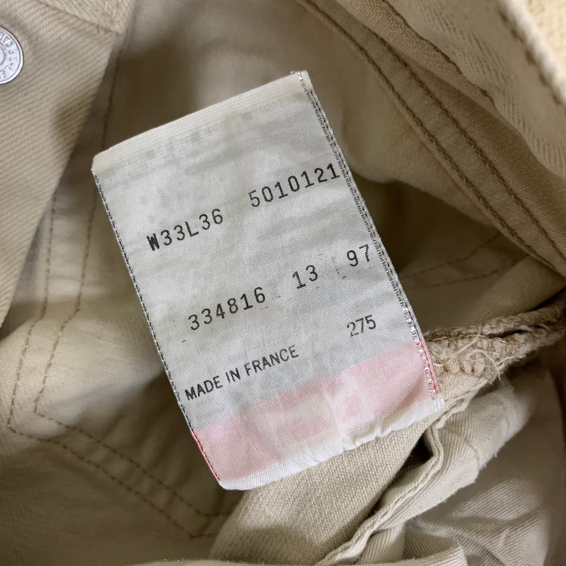 90s 빈티지 리바이스 501 데님팬츠(31사이즈) 베이지크림진 상품이미지8