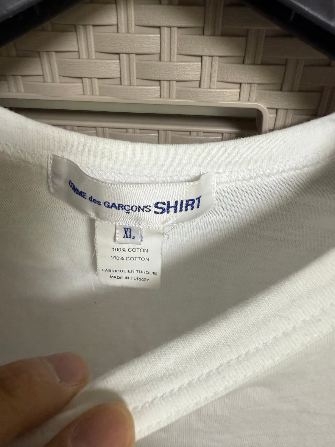 꼼데가르송 셔츠 화이트 오버사이즈 반팔 티셔츠 xl 상품이미지4