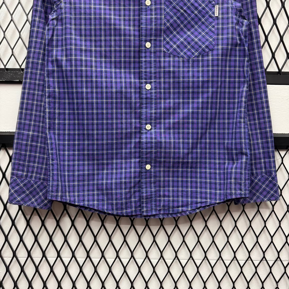 칼하트 롱슬리브 타탄체크 패턴 셔츠 원포켓 디테일 레귤러핏 퍼플 상품이미지4
