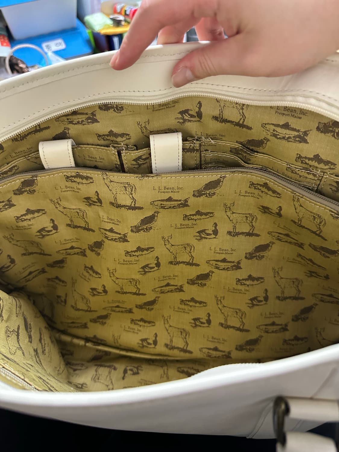 L.L.Bean 엘엘빈 화이트 레더 토트백 상품이미지6