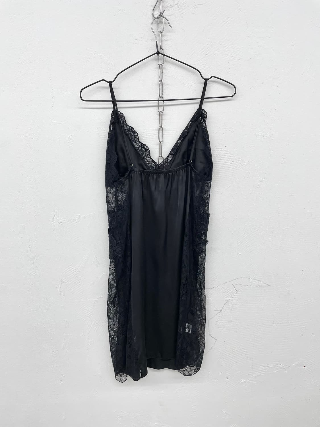 블랙 새틴 레이스 슬립 상품이미지6