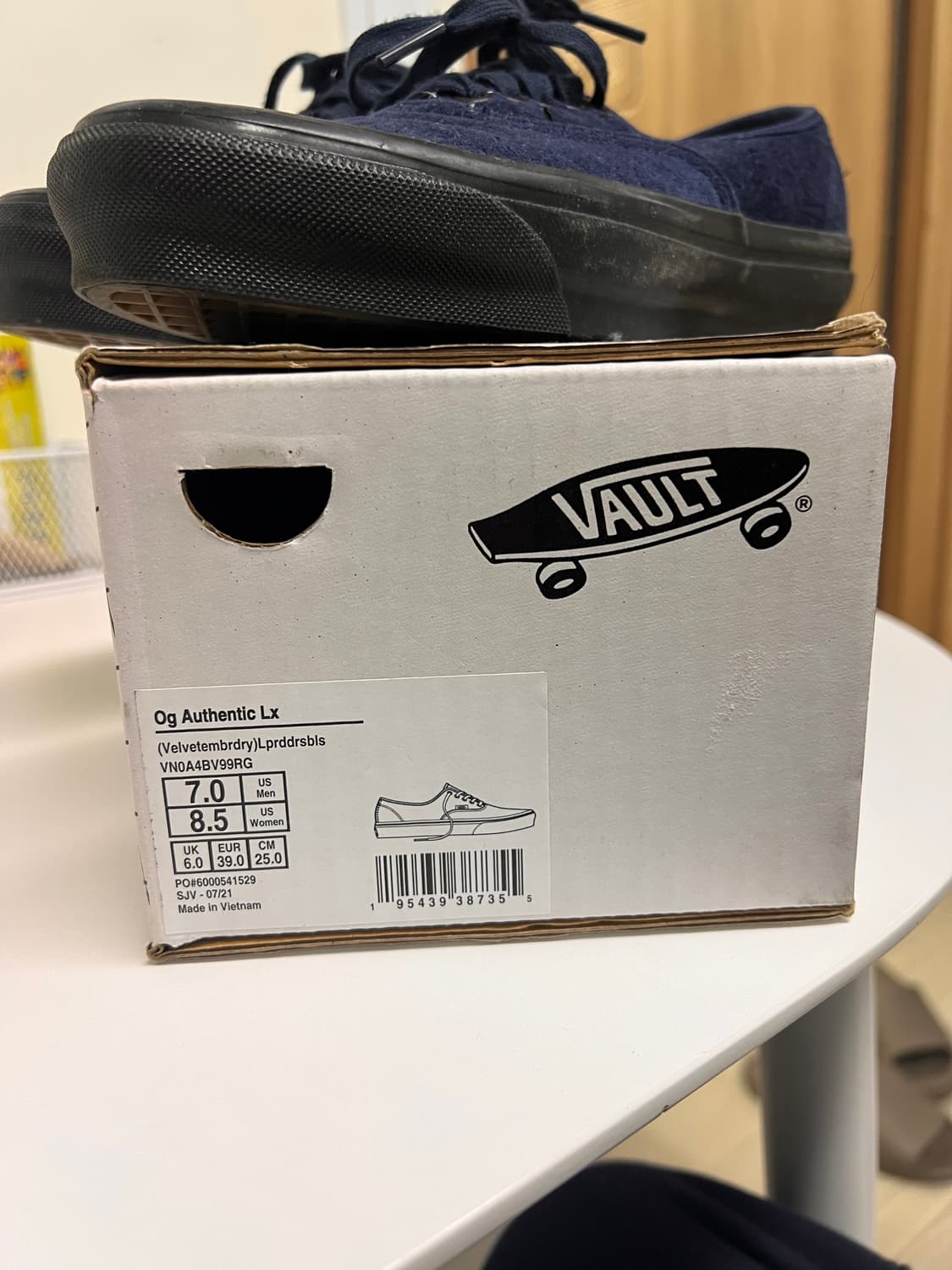 반스 볼트 OG 어센틱 LX 벨벳 레오파드 드레스 블루 250 상품이미지5