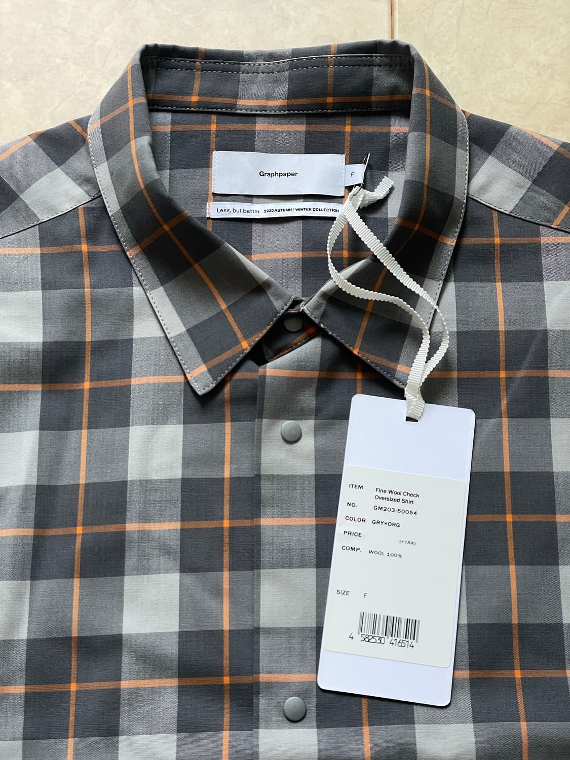 그라프페이퍼 파인 울 체크셔츠 F사이즈 상품이미지2
