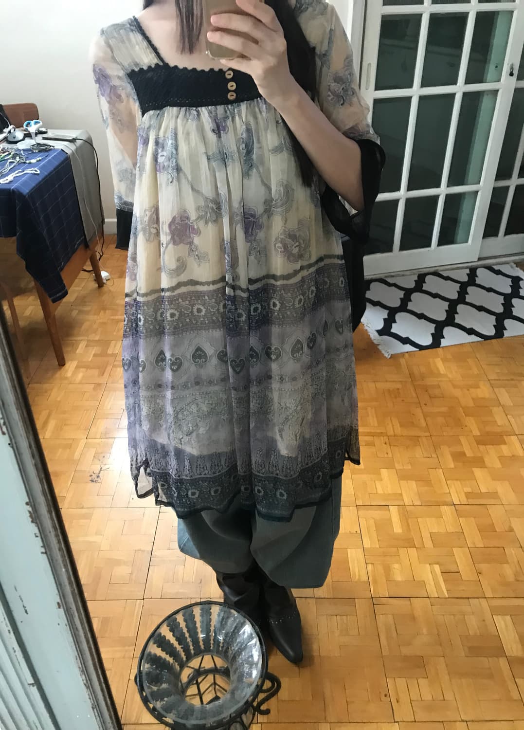 vintage pattern blouse 상품이미지4