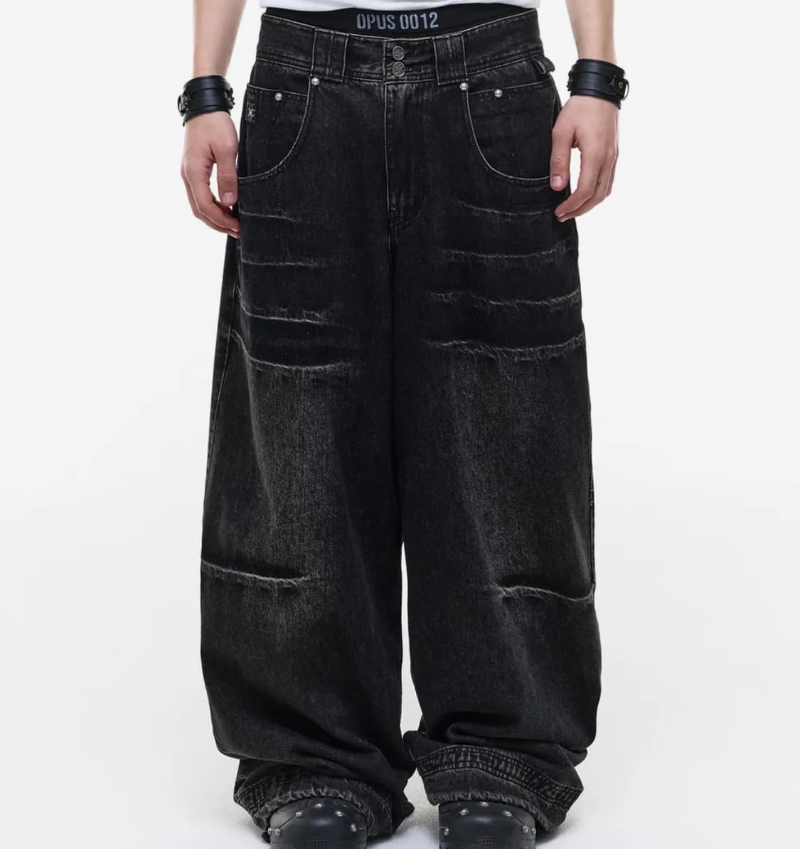 SCLAWED MELTED DENIM PANTS BLACK 데님팬츠 상품이미지1
