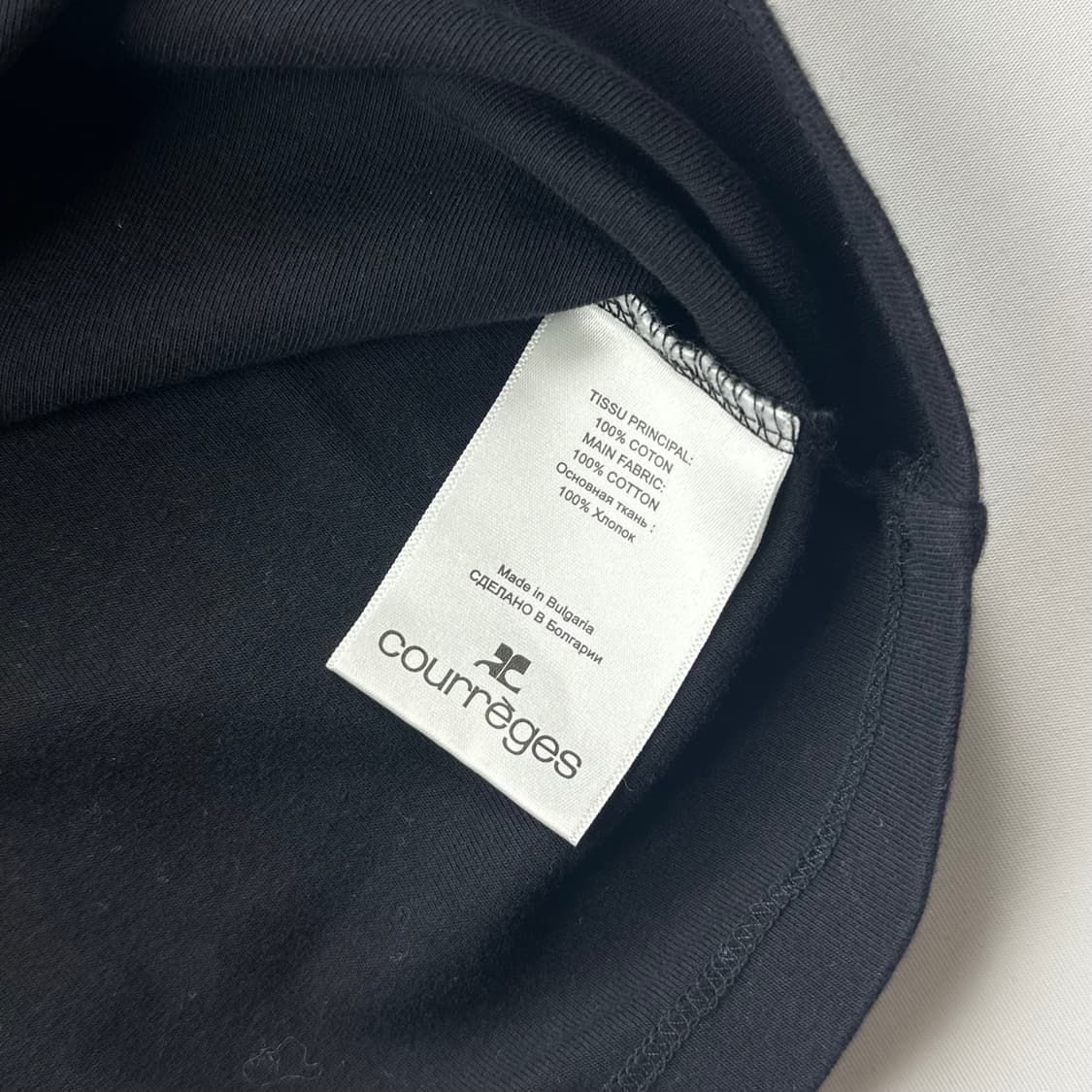 꾸레쥬 리에디션 범피 콘트라스트 티셔츠 블랙 상품이미지5