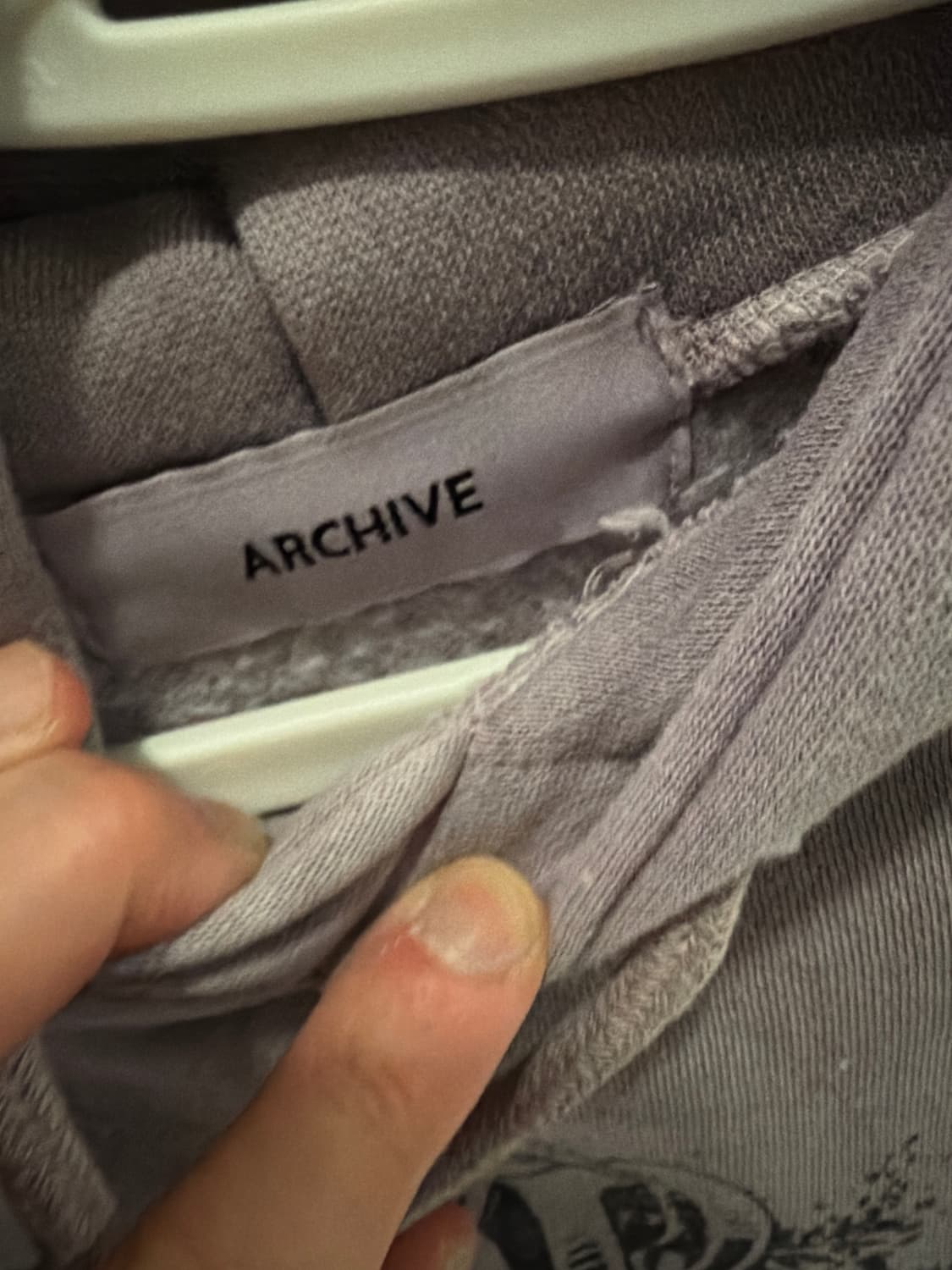 ARCHIVE 라벨 크롭 후드 상품이미지3