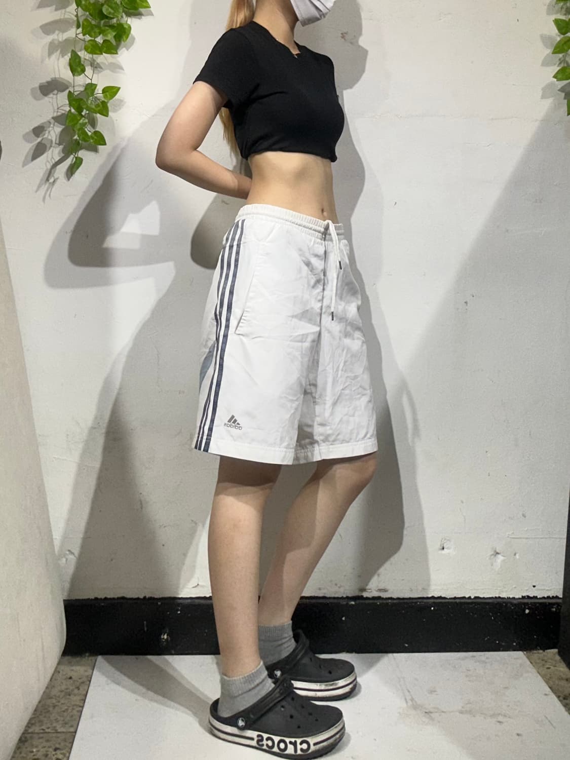아디다스 와이드 화이트 블랙 삼선 버뮤다 반바지 S 상품이미지1