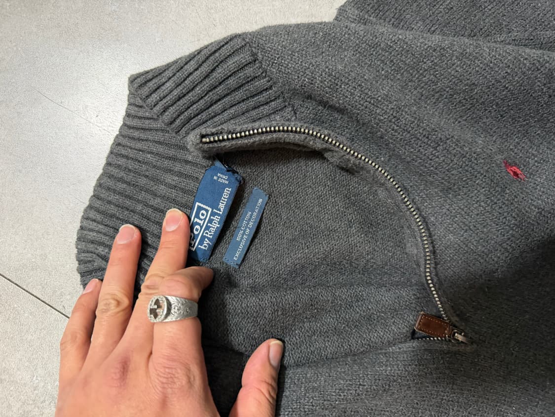00s  랄프로렌 폴로  차콜컬러   빈티지  코튼 니트  하프집업  1 상품이미지4