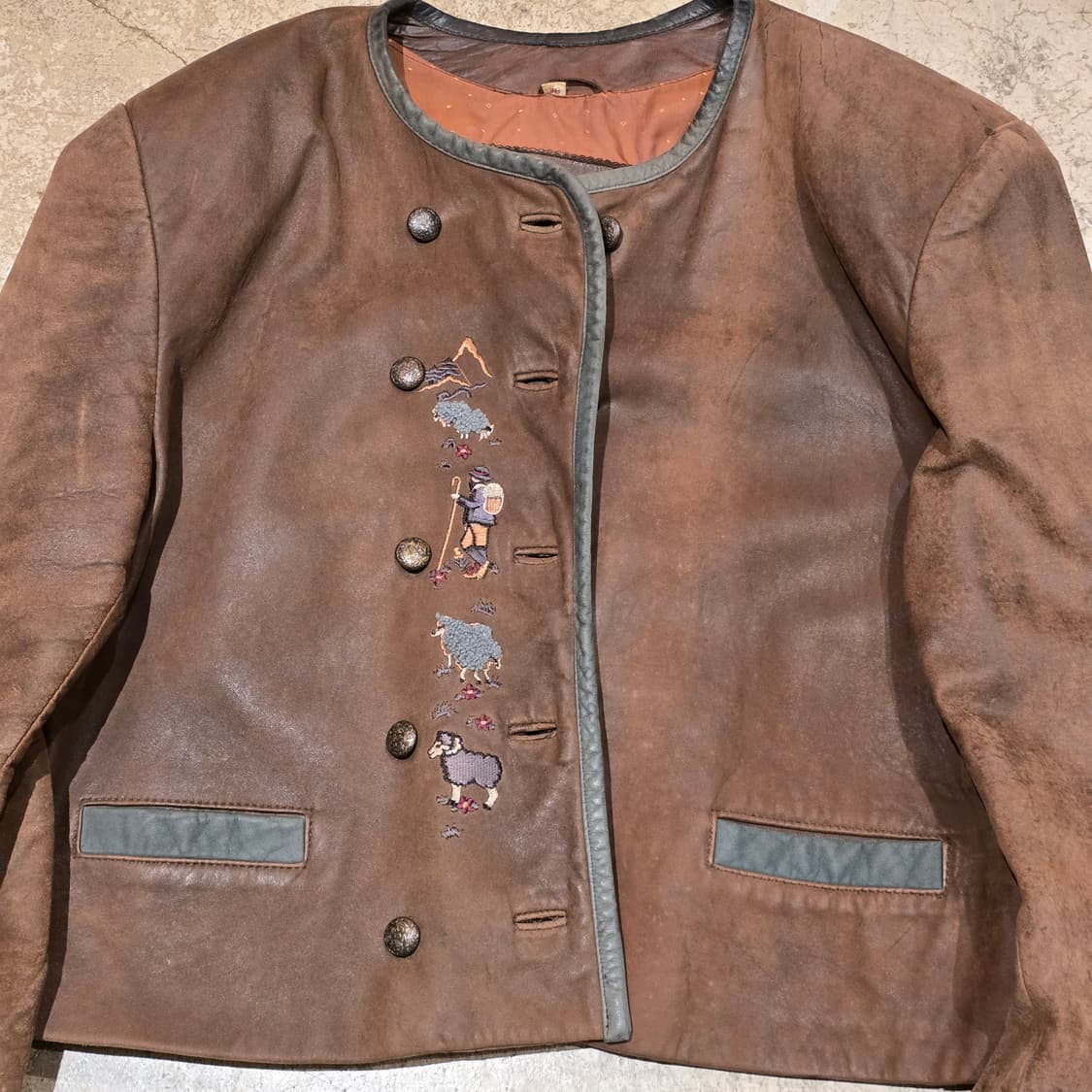 70~80s Brown Leather 트라흐텐 자켓 상품이미지2
