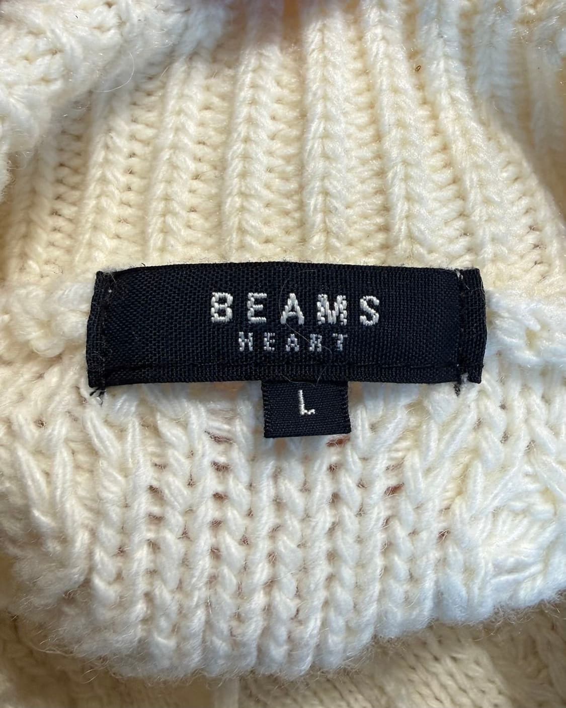 빔즈 하트 아이보리 케이블 니트 가디건  상품이미지7