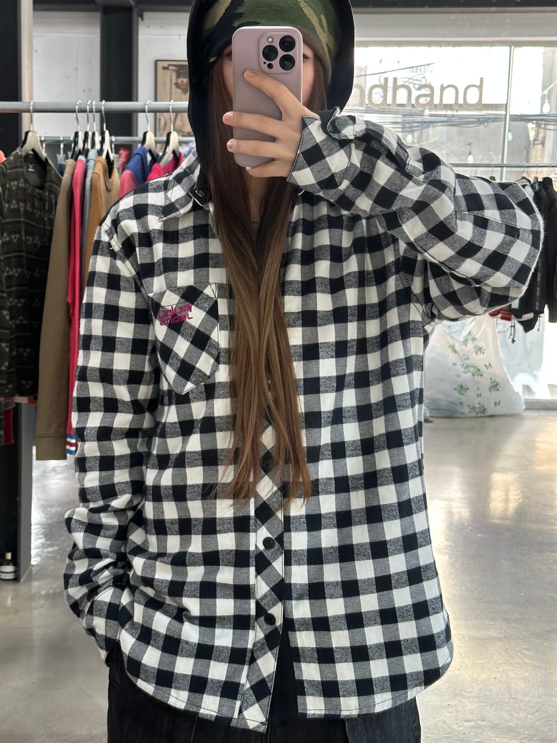 푸부 체크셔츠 후디드 자켓 상품이미지4