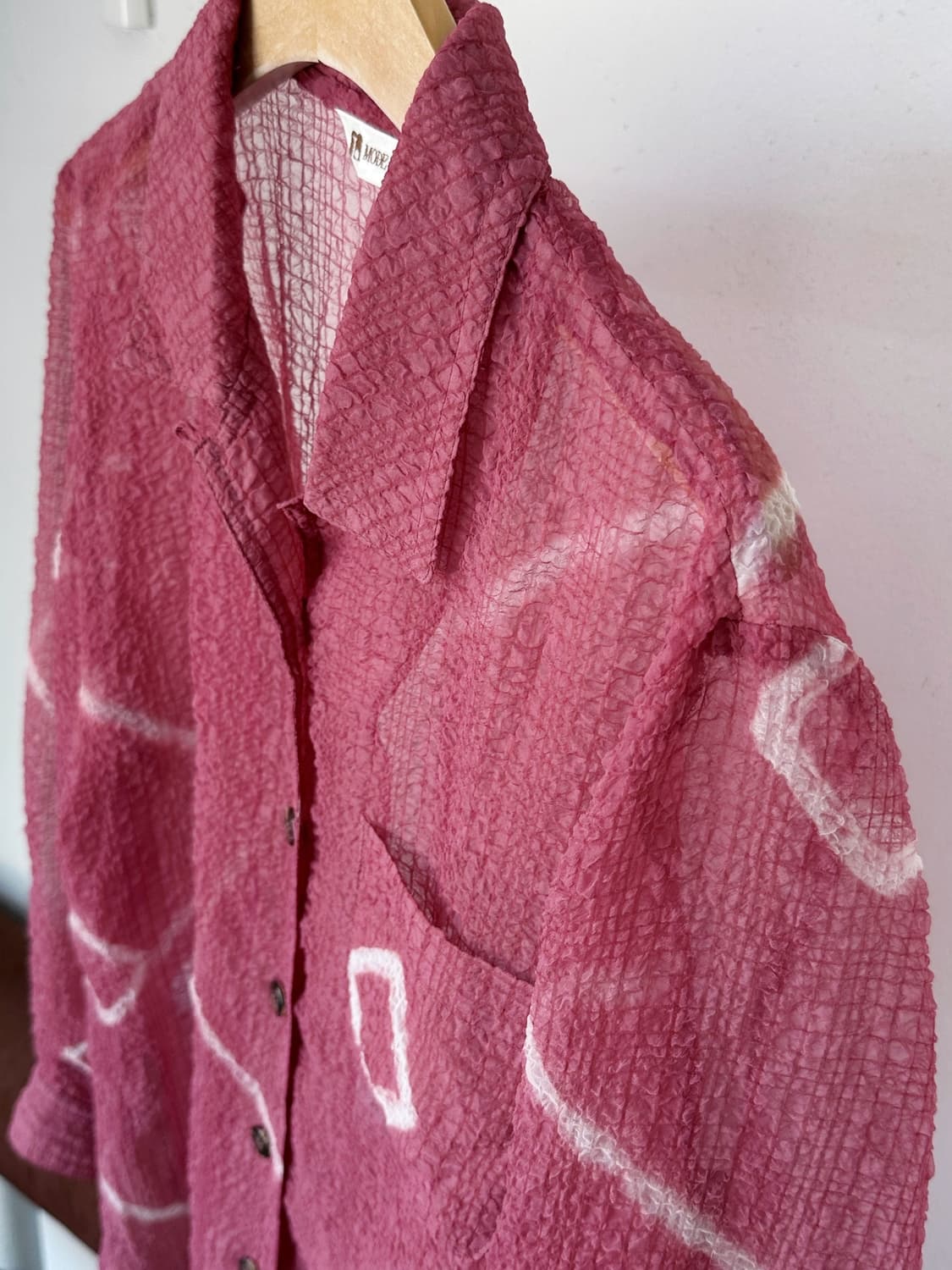 Sheer fabric volume design wide shirt 상품이미지8