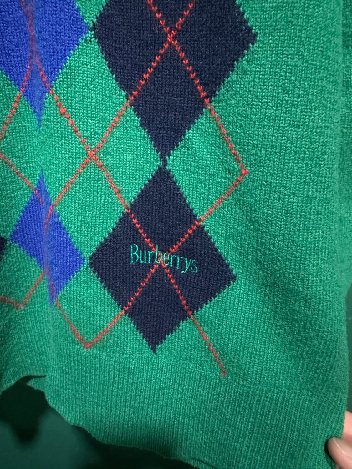 버버리 아가일니트 그린 상품이미지4