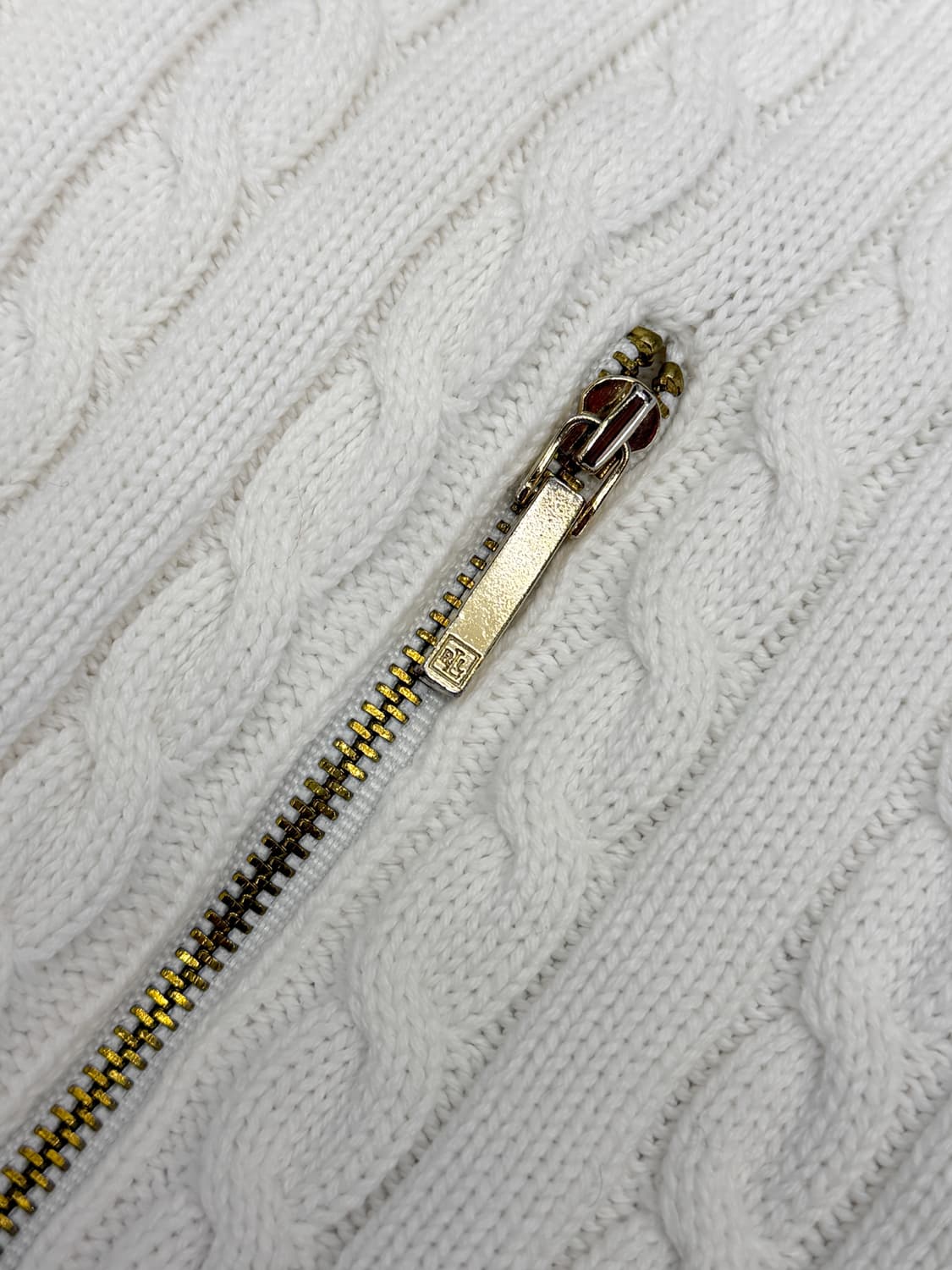 폴로 랄프로렌 루즈핏 화이트 케이블 니트 집업 상품이미지5