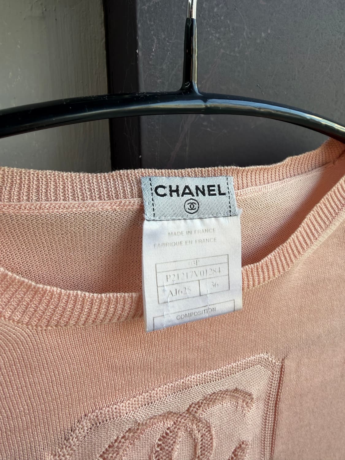 36/ 샤넬 03AW 프론트 빅로고 니트 반팔 상품이미지6