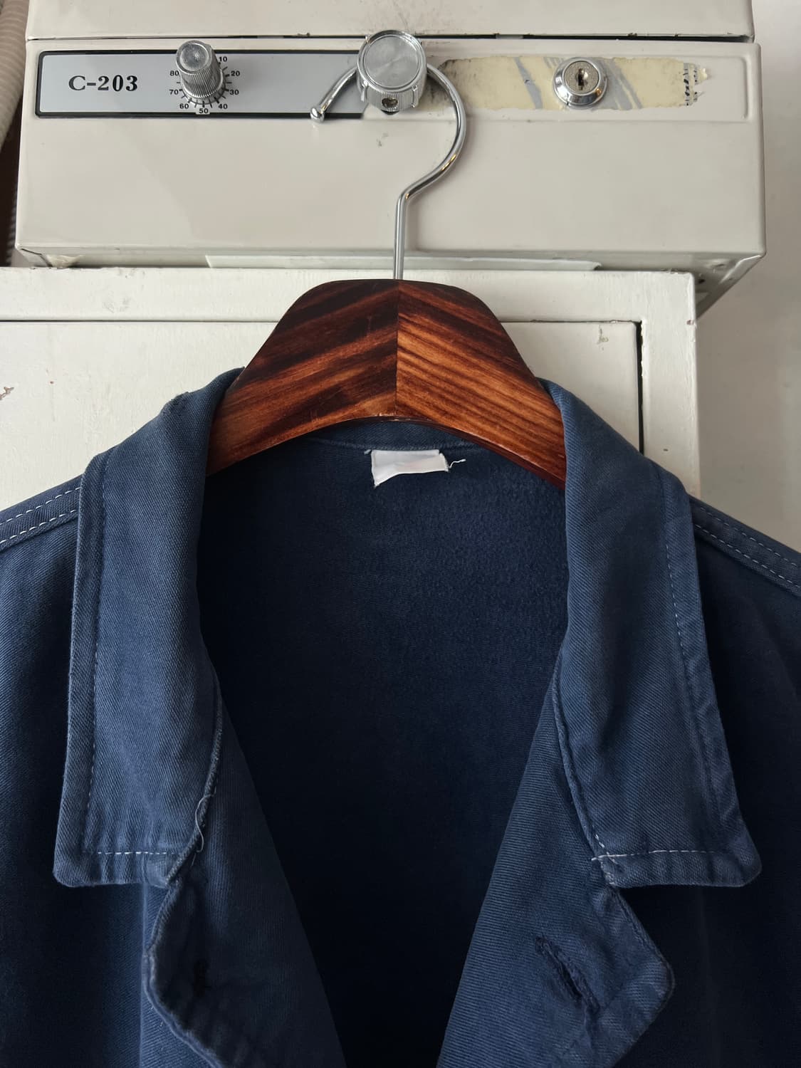 [M]90's 빈티지 워싱 몰스킨 프렌치 워크 자켓 상품이미지2