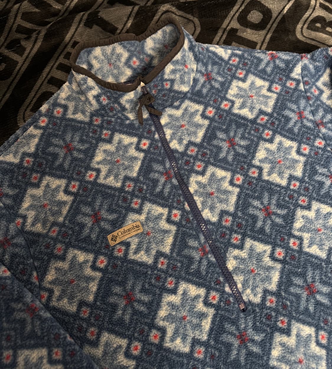 컬럼비아 1/4 Zip 플리스 풀오버 블루 스노우 플라워 상품이미지3