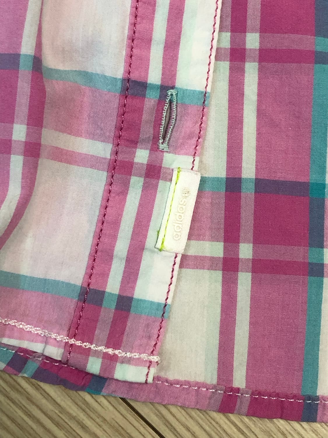 M 아디다스 분홍 하늘 체크 셔츠 남방 상품이미지9