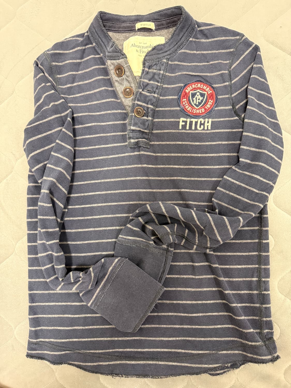 Abercrombie 스트라이프 헨리넥 셔츠  구재 상품이미지1