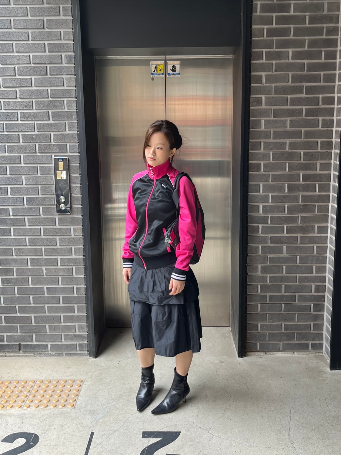 Puma 퓨마 로고 트랙 자켓 블랙 핑크 상품이미지4